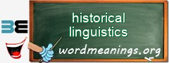 WordMeaning blackboard for historical linguistics